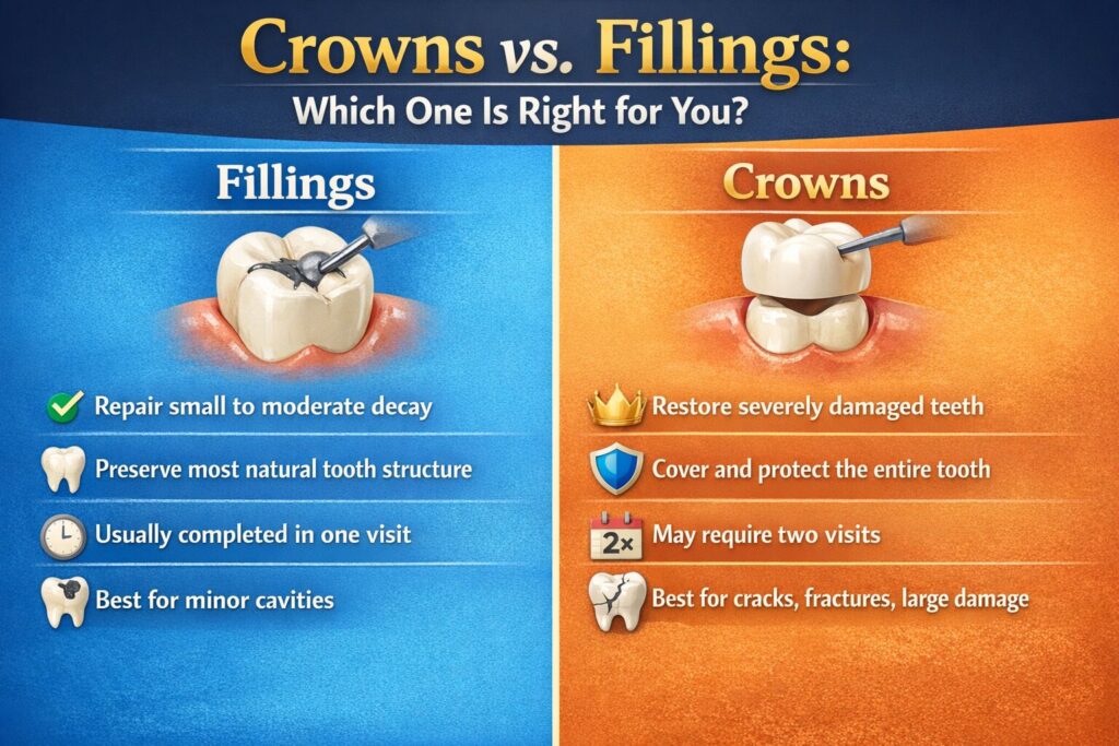 Crowns vs. Fillings: Which One Is Right for You?